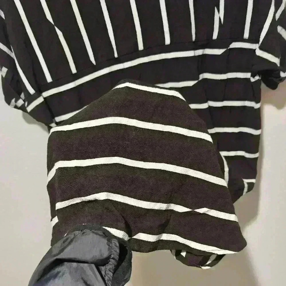 Dress Small Courier Break Stripe Black White Pockets Button Down - Picture 7 of 14